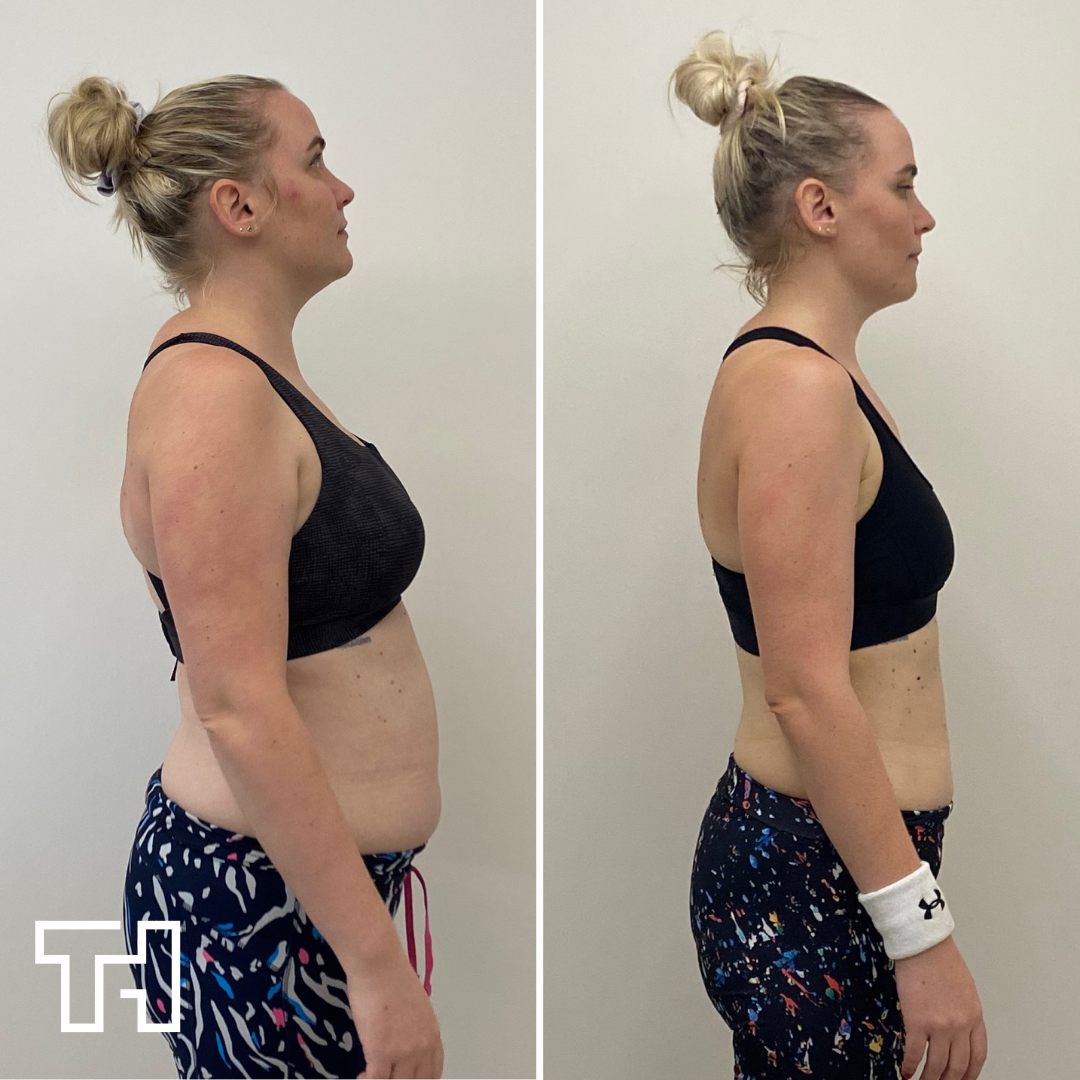 Client transformation showing body composition changes