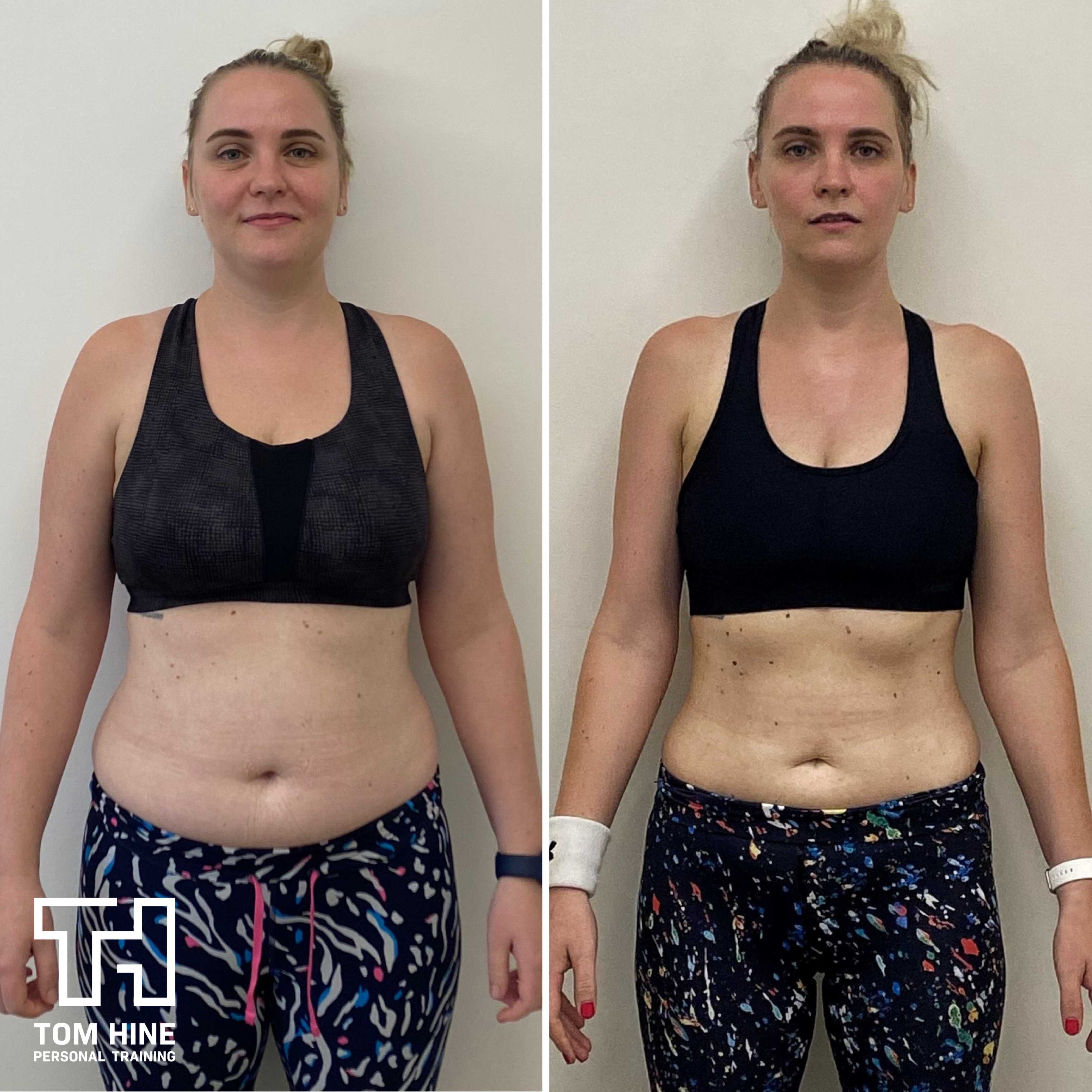 Amy's body transformation - before and after coaching with Tom Hine