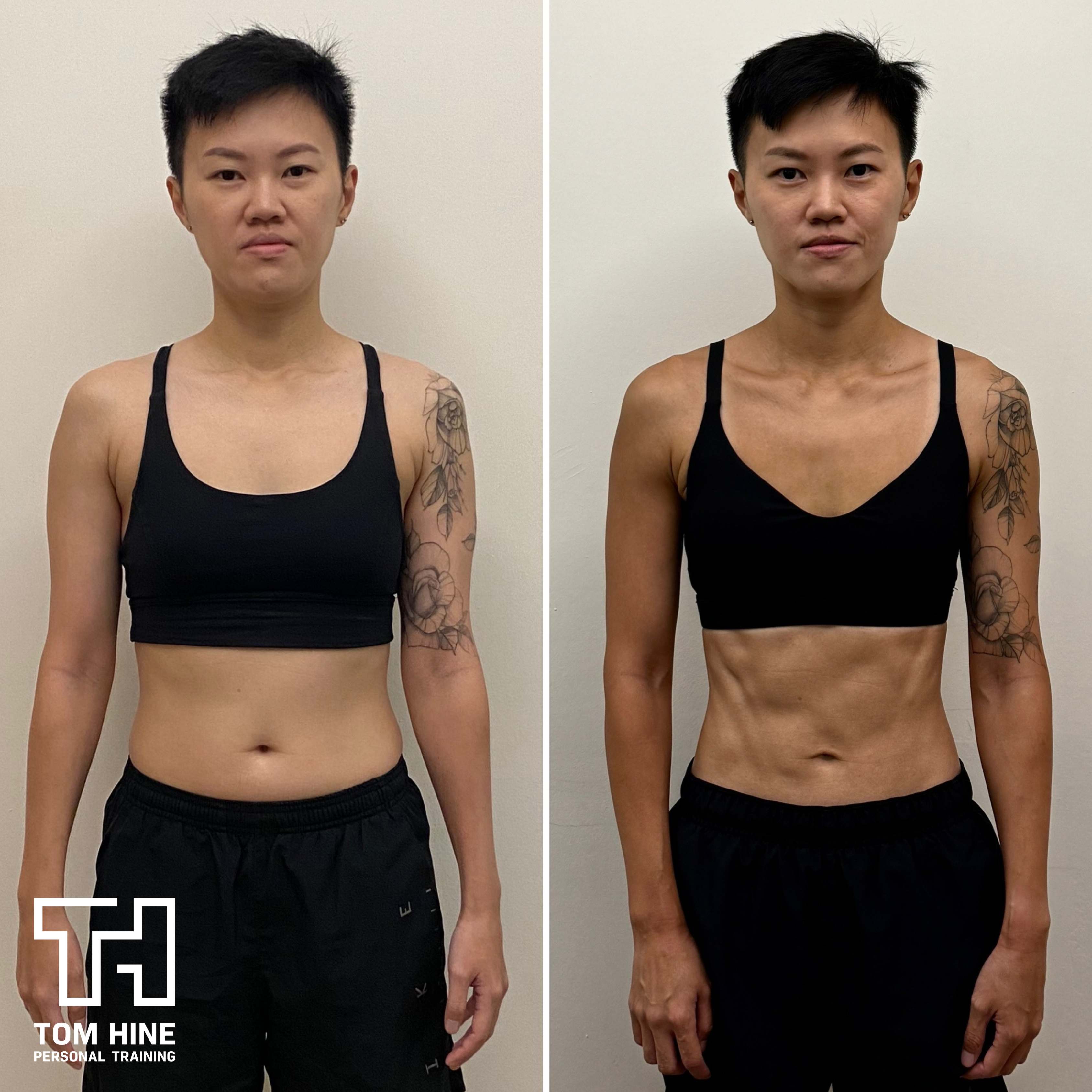 Christina's body transformation - before and after coaching with Tom Hine
