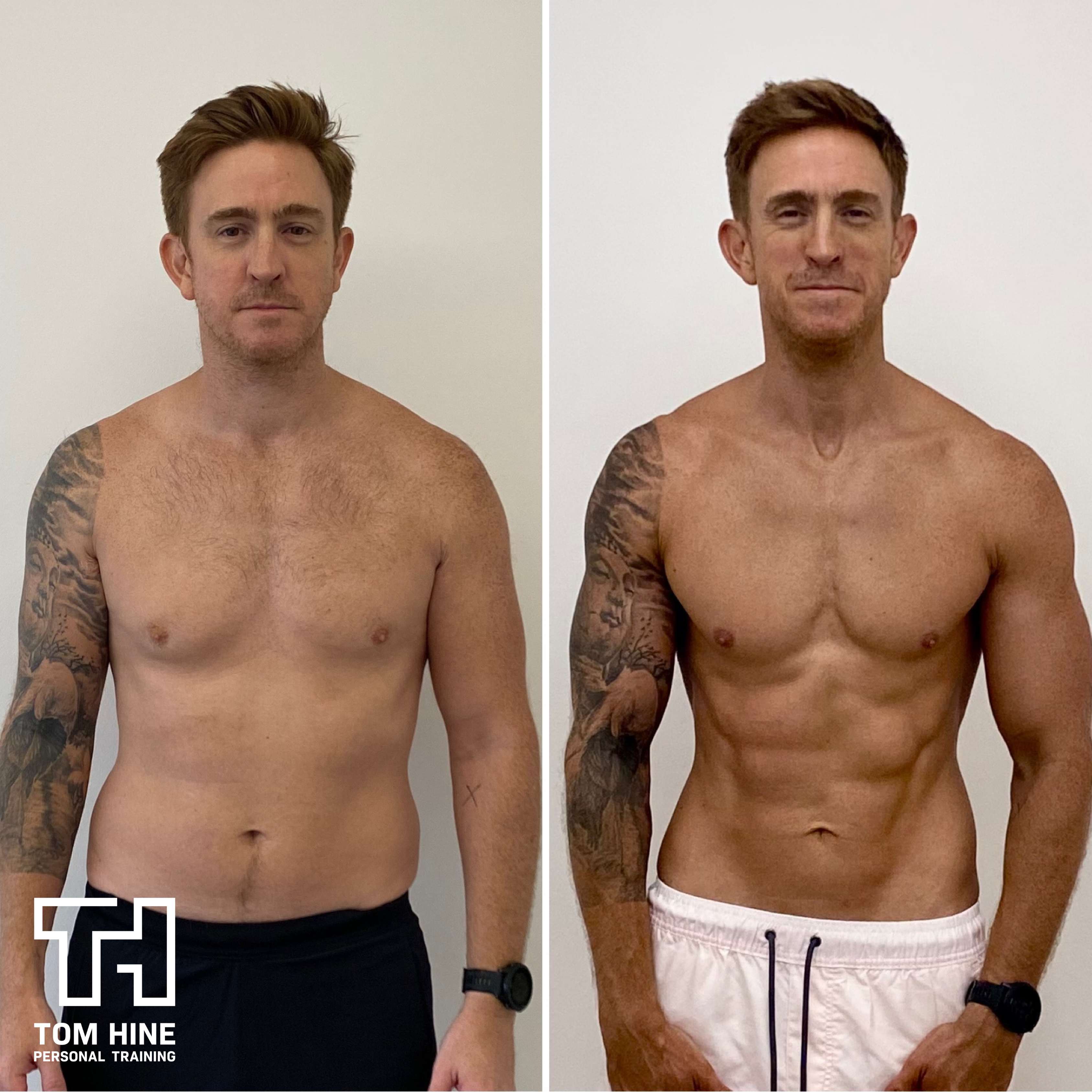 Sam's body transformation - before and after coaching with Tom Hine