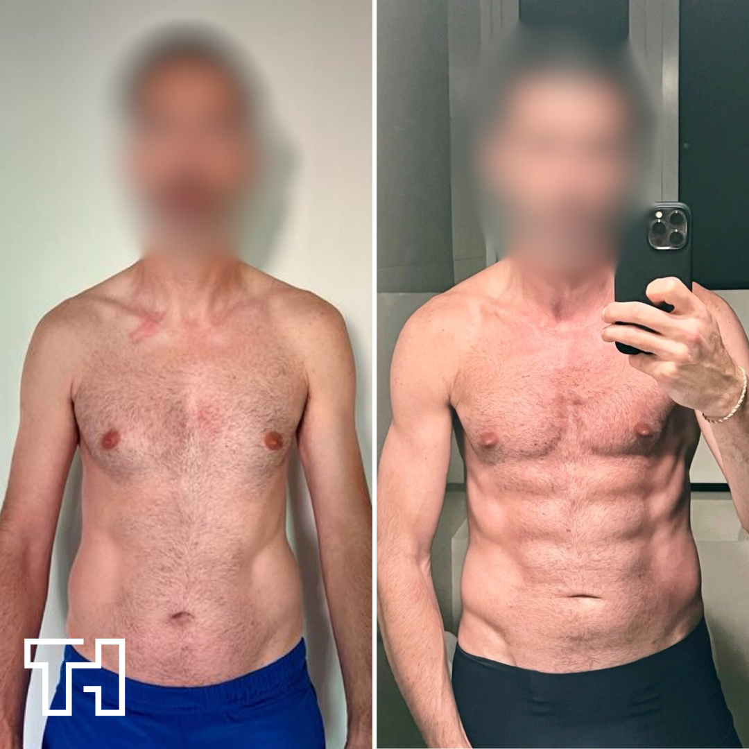 Client transformation showing fitness progress