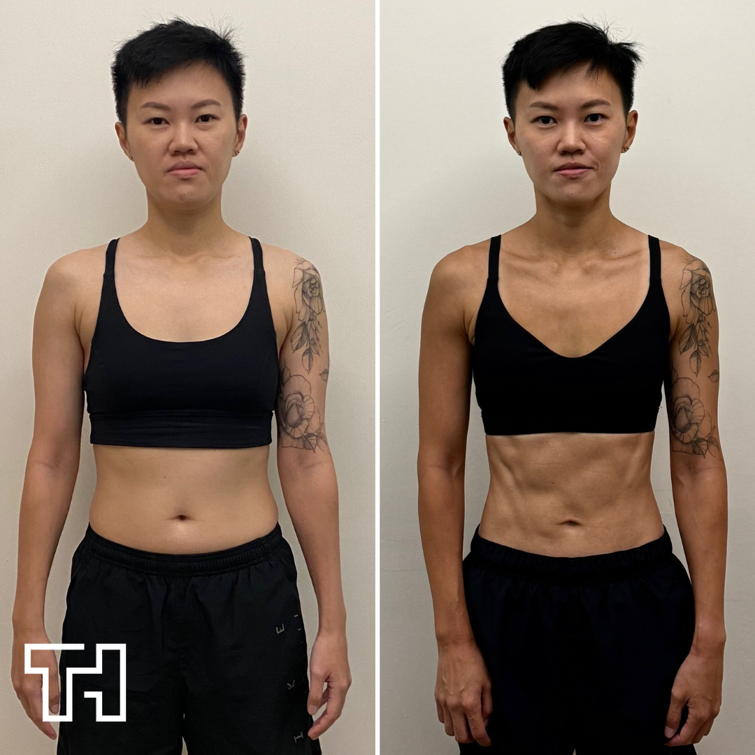 Client body transformation - before and after coaching with Tom Hine
